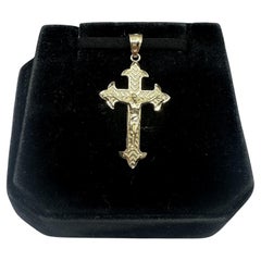 Pendentif Crucifix en or jaune 14kt - 1.3g, New Condition