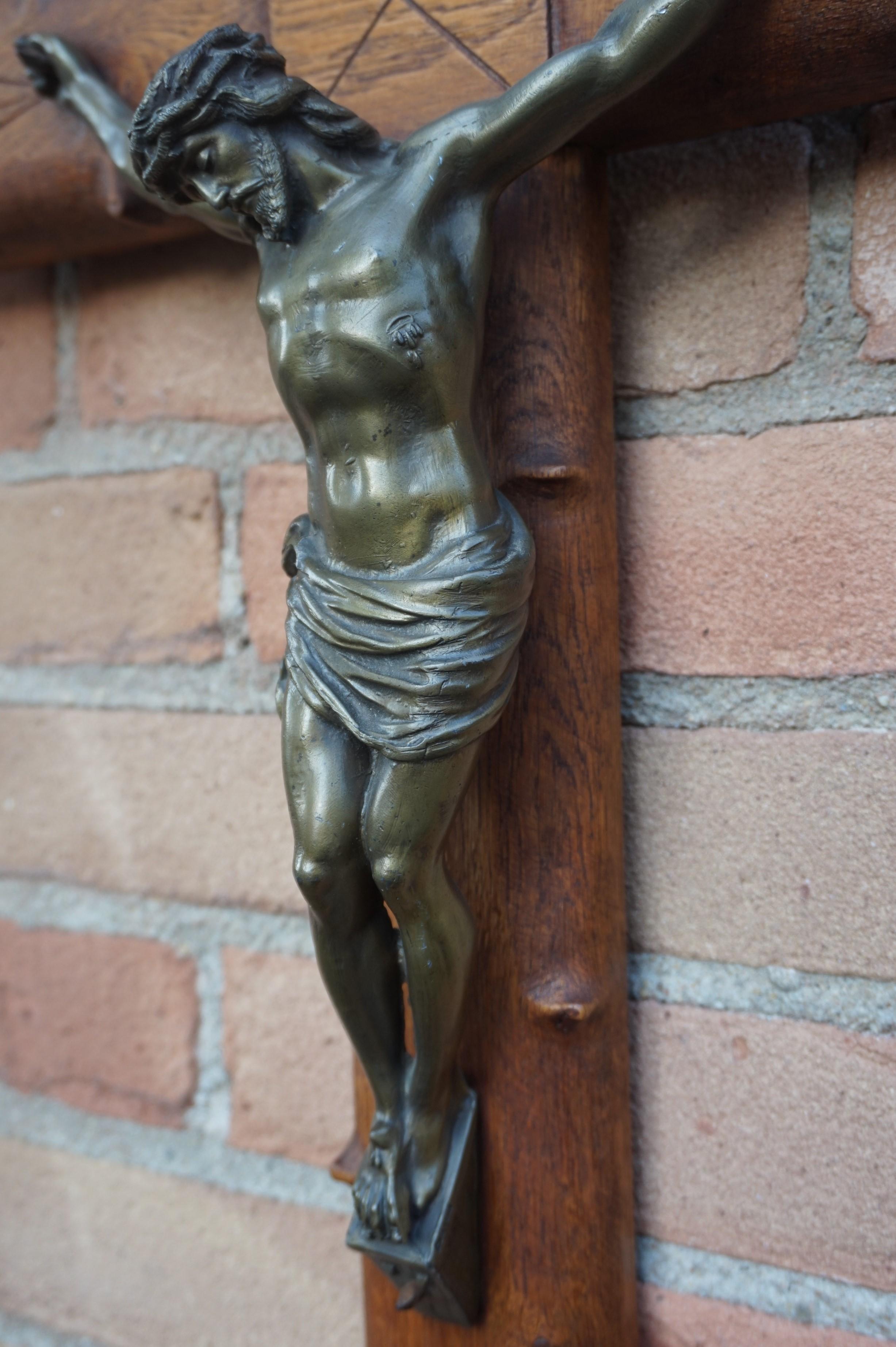 Impressive, early 20th century crucifix.

This great quality crucifix comes with an incredibly detailed corpus of christ and a striking wooden cross with thorns. We have sold some rare and good quality crucifixes over the years and this finely