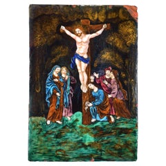 Crucifixion, Enamel on Copper, Limoges, France, 16th Century