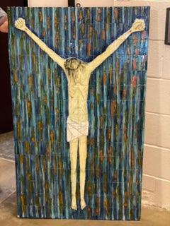 Crucifixion Tile Mosaic Tableau, Italy, 1970s