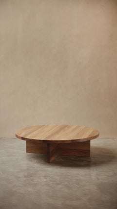 Cruciform Base Round Edges Solid Wood Round Table By NONO Fundamenta 08