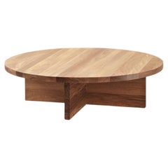 Cruciform Base Round Edges Solid Wood Round Table By NONO Fundamenta 08