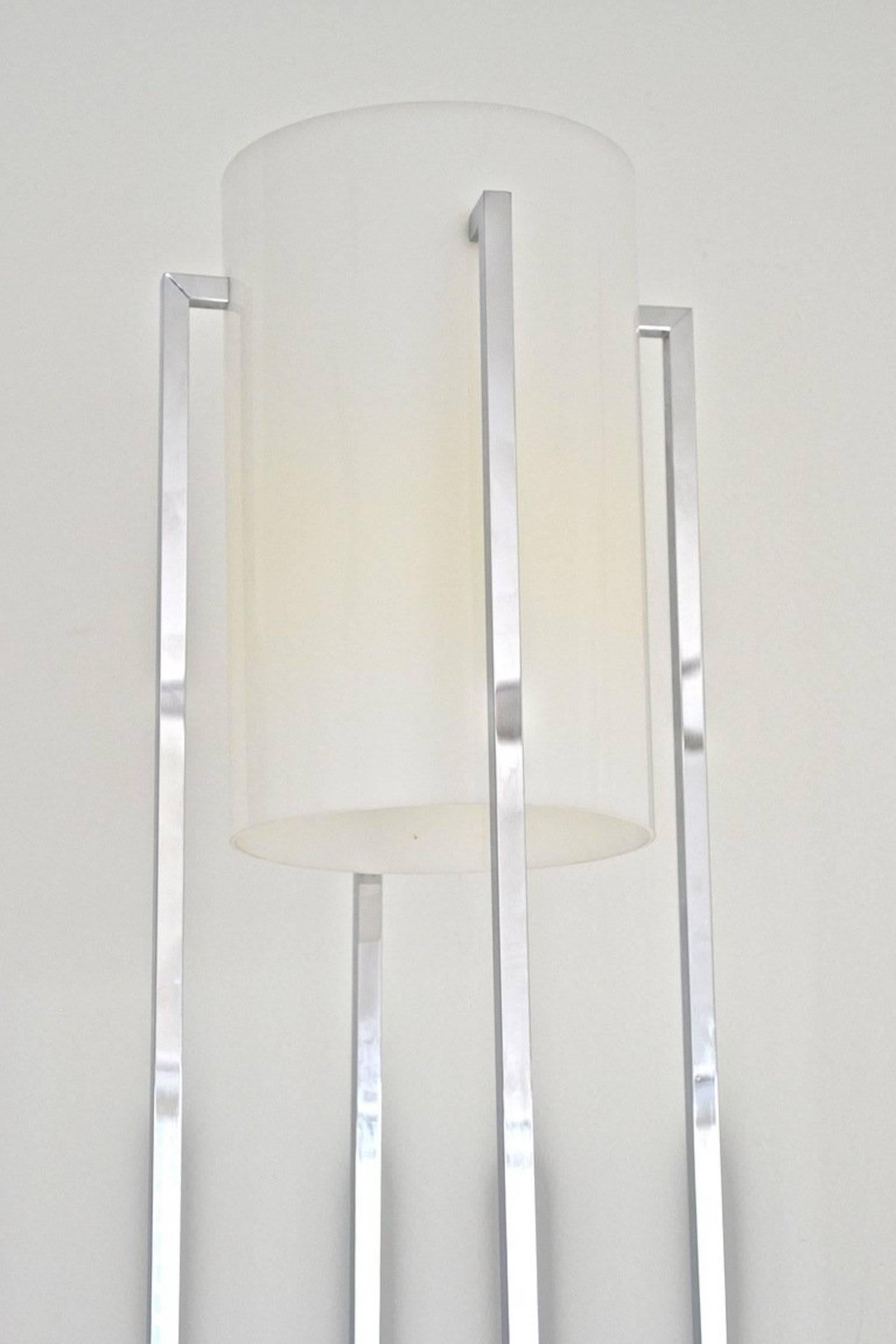 American Cruciform Chrome Floor Lamp by Robert Sonneman For Sale