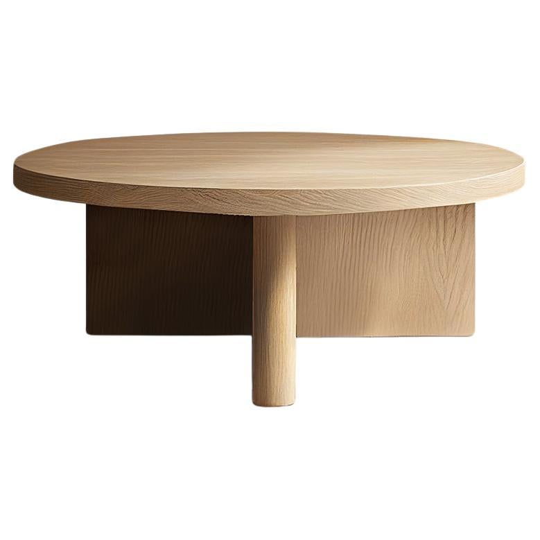 Cruciform Solid Wood Round Table By NONO For Sale