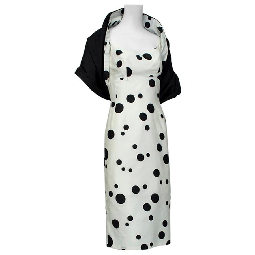 Cruella de Vil gepunktetes Kleid und Wrap mit Wendefunktion - XS, 1950er Jahre im Angebot