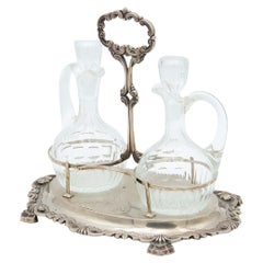 Cruet with embossed silver structure
