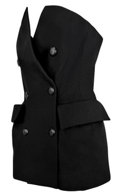 Cruise 1989 Yves Saint Laurent Rive Gauche Double Breasted Corset Mini Dress
