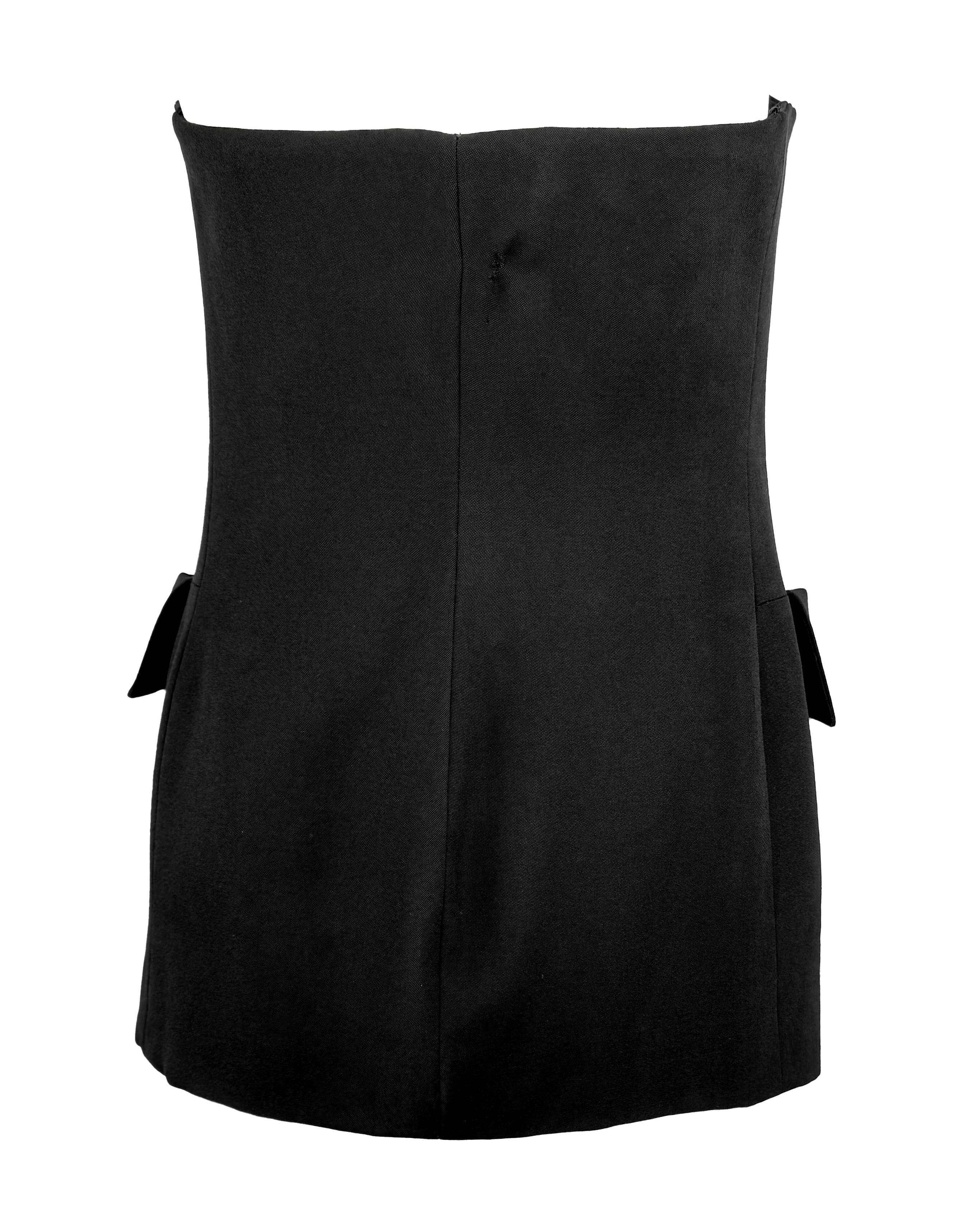 Cruise 1989 Yves Saint Laurent Rive Gauche Double Breasted Corset Mini Dress In Good Condition For Sale In West Hollywood, CA