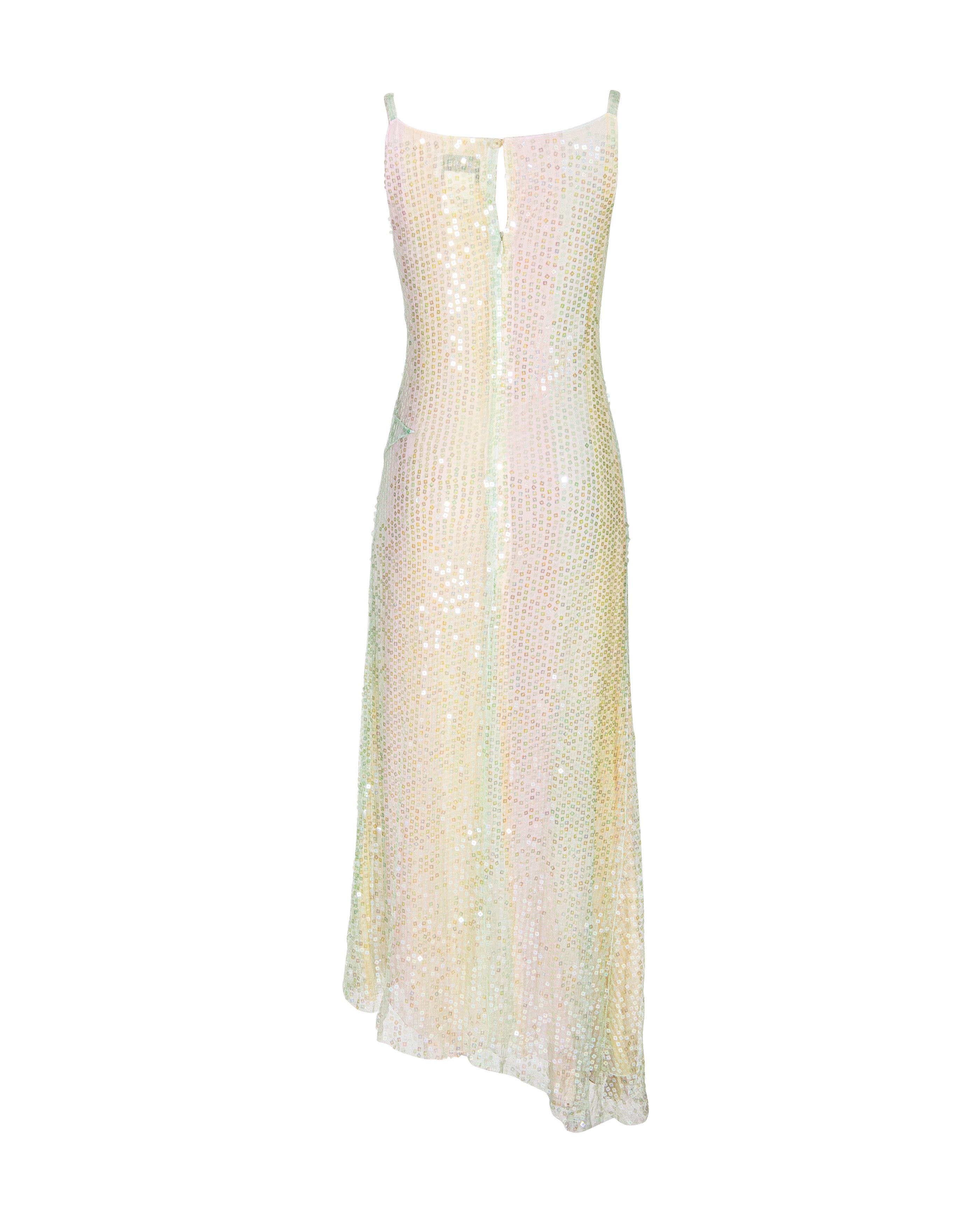 Cruise 2000 Chanel by Karl Lagerfeld Multicolor Sequin Slip Midi Dress 1