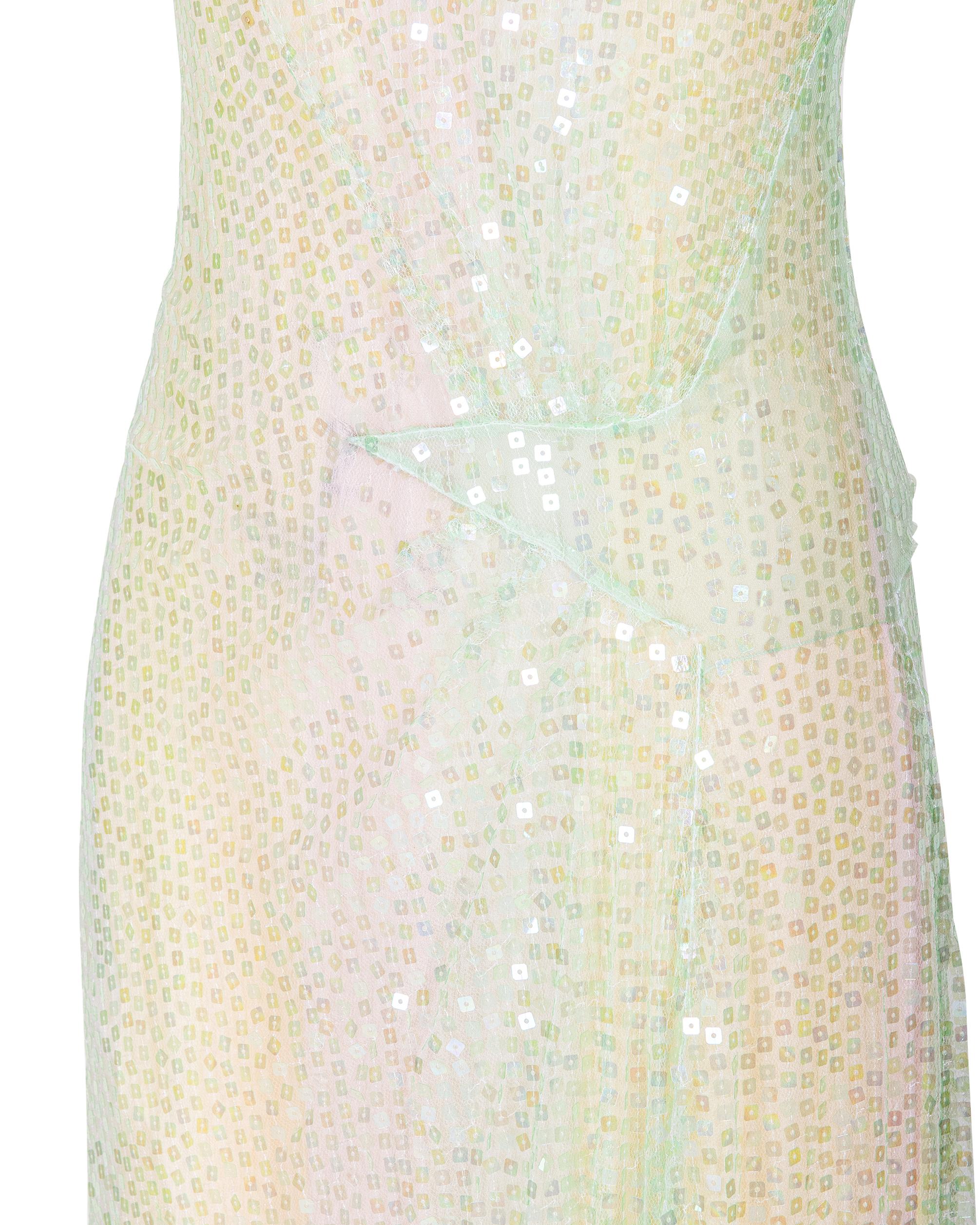 Cruise 2000 Chanel by Karl Lagerfeld Multicolor Sequin Slip Midi Dress 2