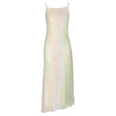 Cruise 2000 Chanel by Karl Lagerfeld Multicolor Sequin Slip Midi Dress