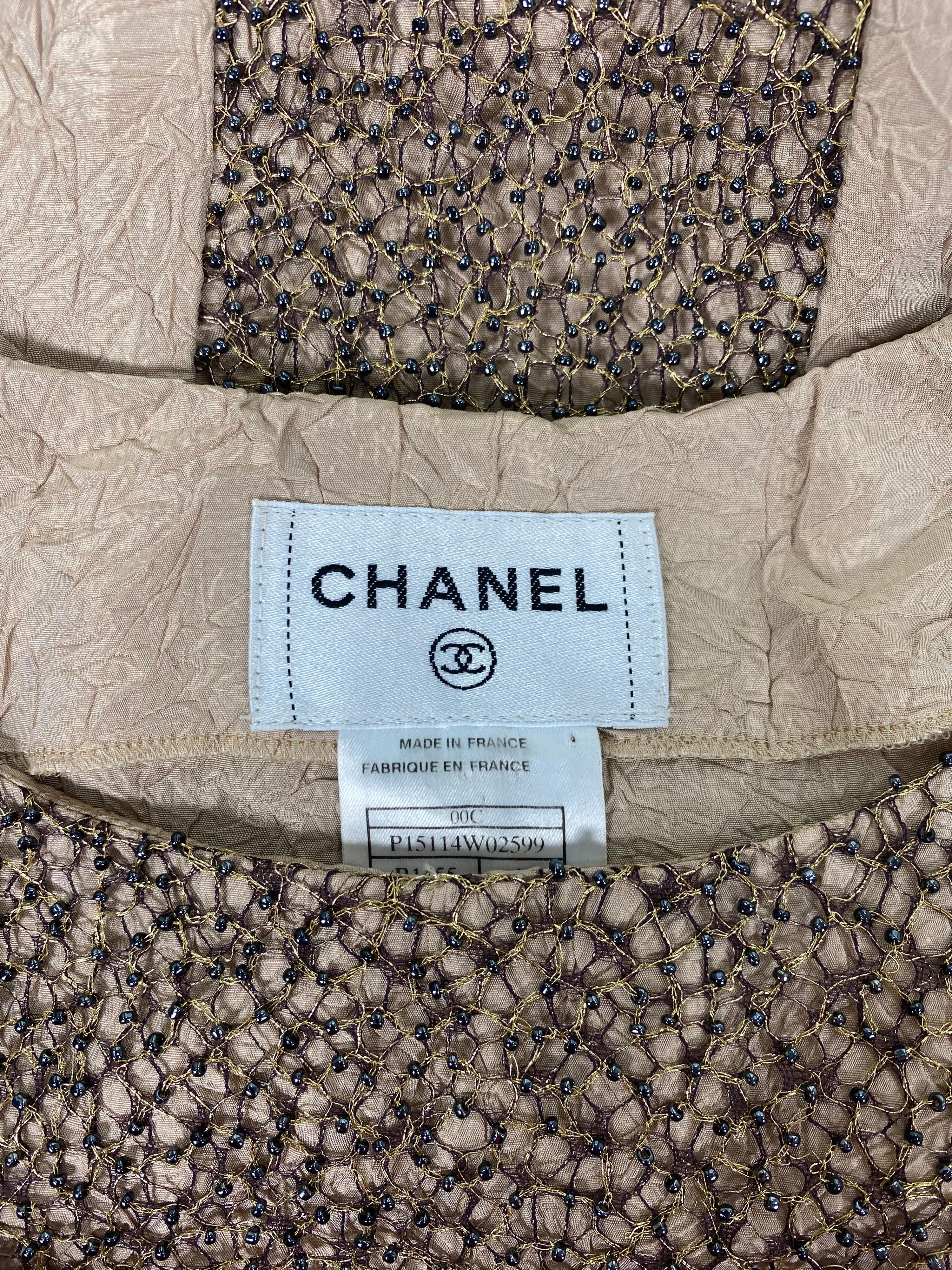 Brown Cruise  2000 Vintage Karl Lagerfeld for Chanel Embellished Dress