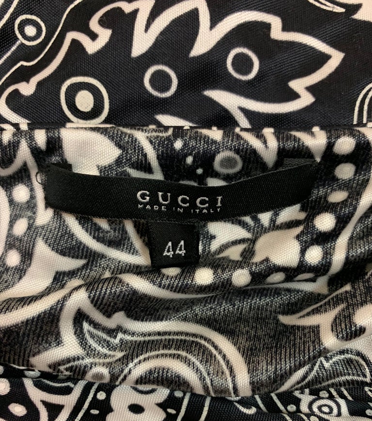 Cruise 2004 Gucci by Tom Ford Bandana Print Black and White Cut-Out ...