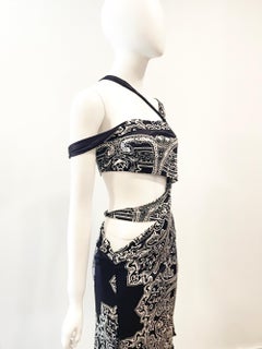 Cruise 2004 Gucci by Tom Ford Bandana Print Cut-Out Dress