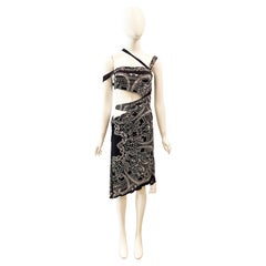 Cruise 2004 Gucci by Tom Ford Bandana Print Cut-Out Dress