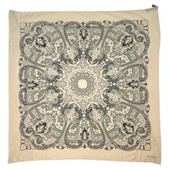 Cruise 2004 Gucci by Tom Ford Beige Black Paisley Print Oversized Shawl Pareo