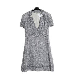 Cruise 2015 Chanel Dubai Black Grey White Tweed Dress FR42/44