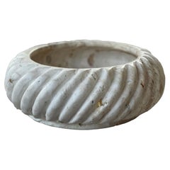 Cruller Bowl: Twisted Edge Stone Bowl in Beige Biscotti by Anastasio Home