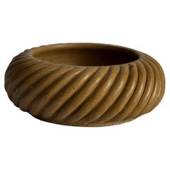 Cruller Bowl: Twisted Edge Stone Bowl in Marigold Jaisalmer by Anastasio Home