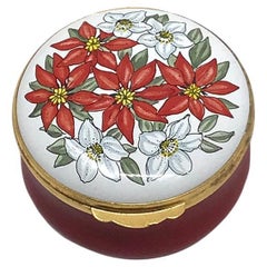 Crummles Enamel Box with Poinsettias