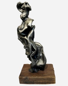 Crumpled lead, sculpture by Paul Ackerman, Paris, France, circa 1970