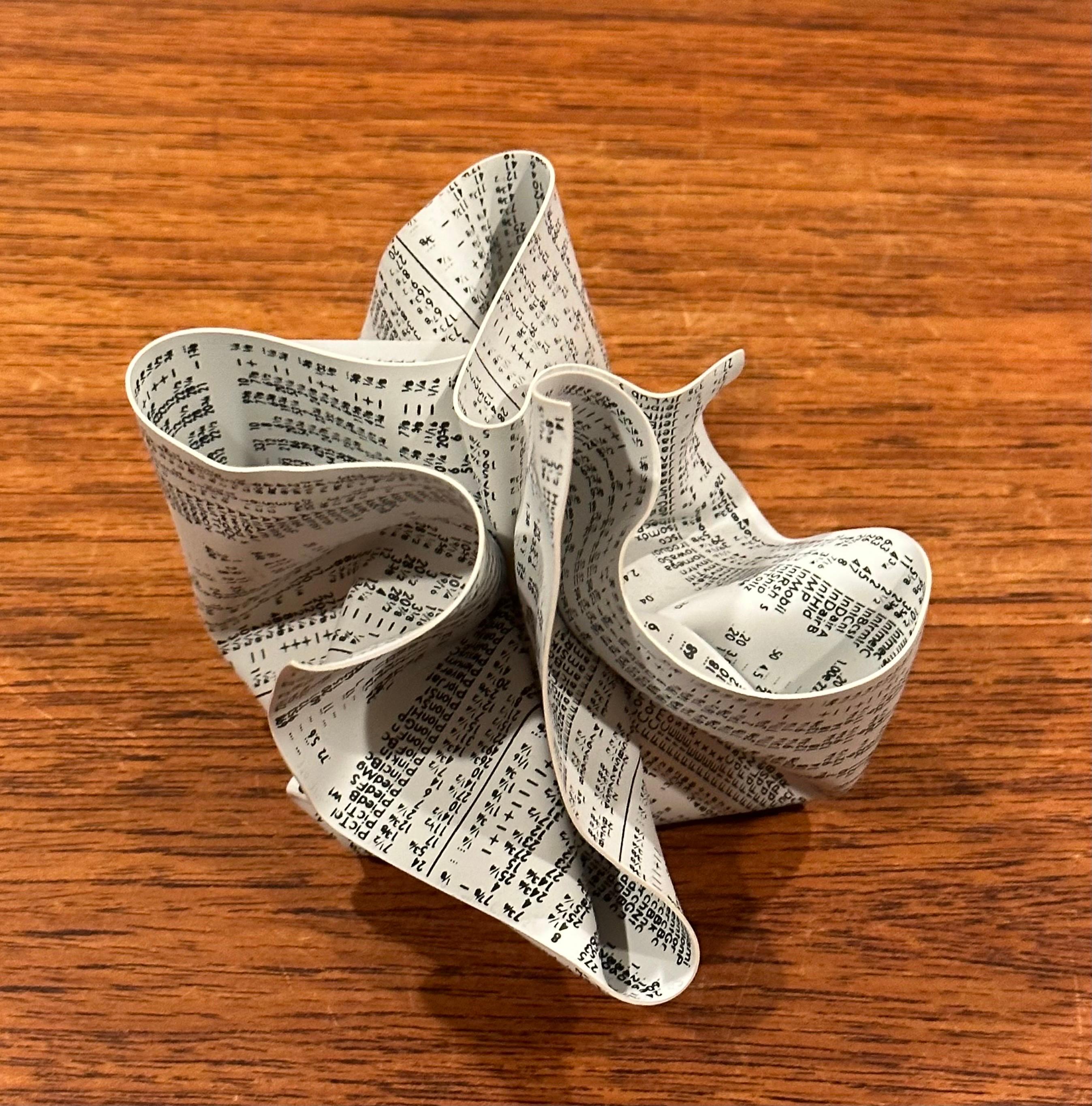 Mid-Century Modern Crumpled WSJ / Newspaper Paperweight by Designer Tibor Kalman for M & Co. / MOMA For Sale