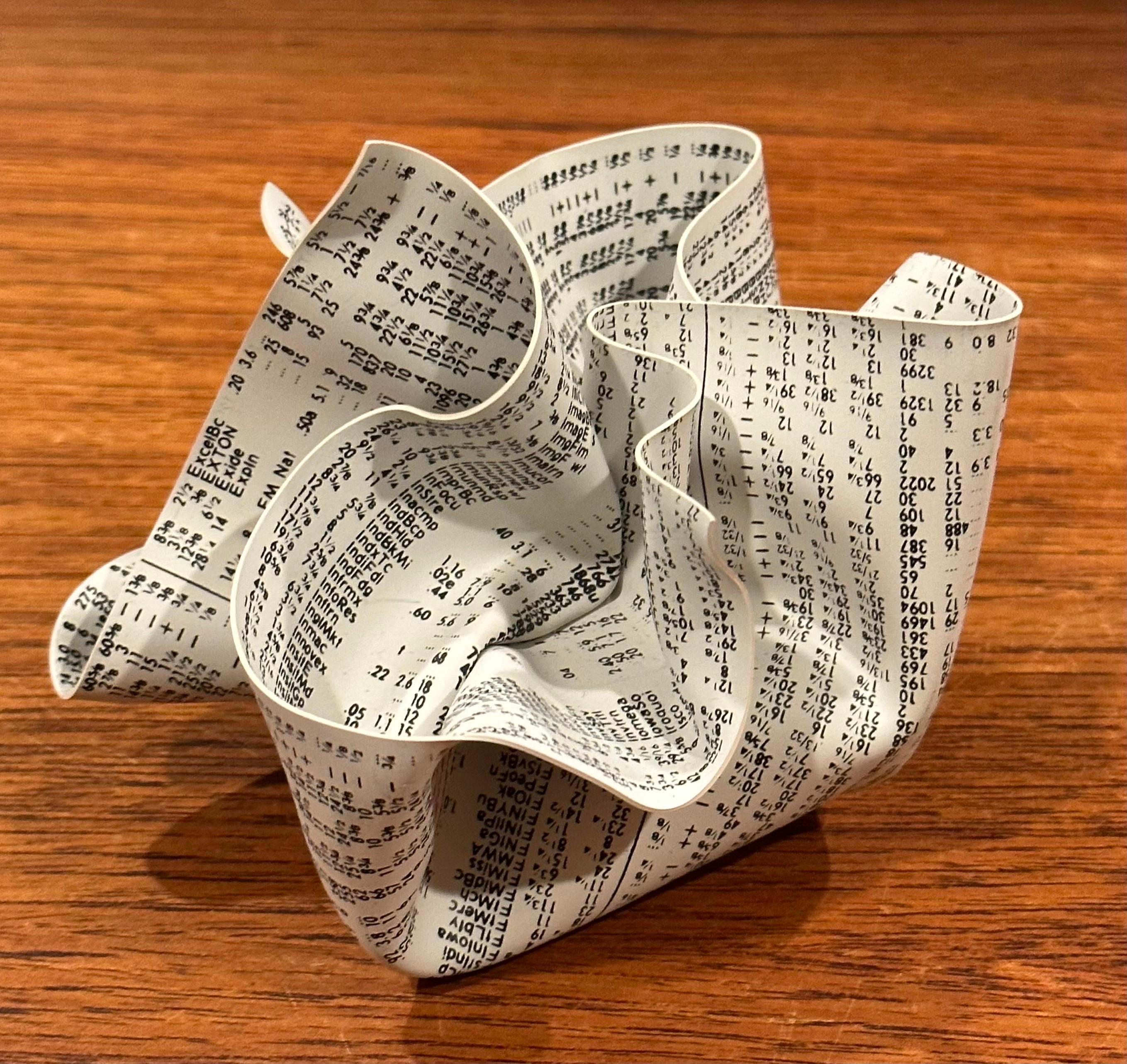 American Crumpled WSJ / Newspaper Paperweight by Designer Tibor Kalman for M & Co. / MOMA For Sale