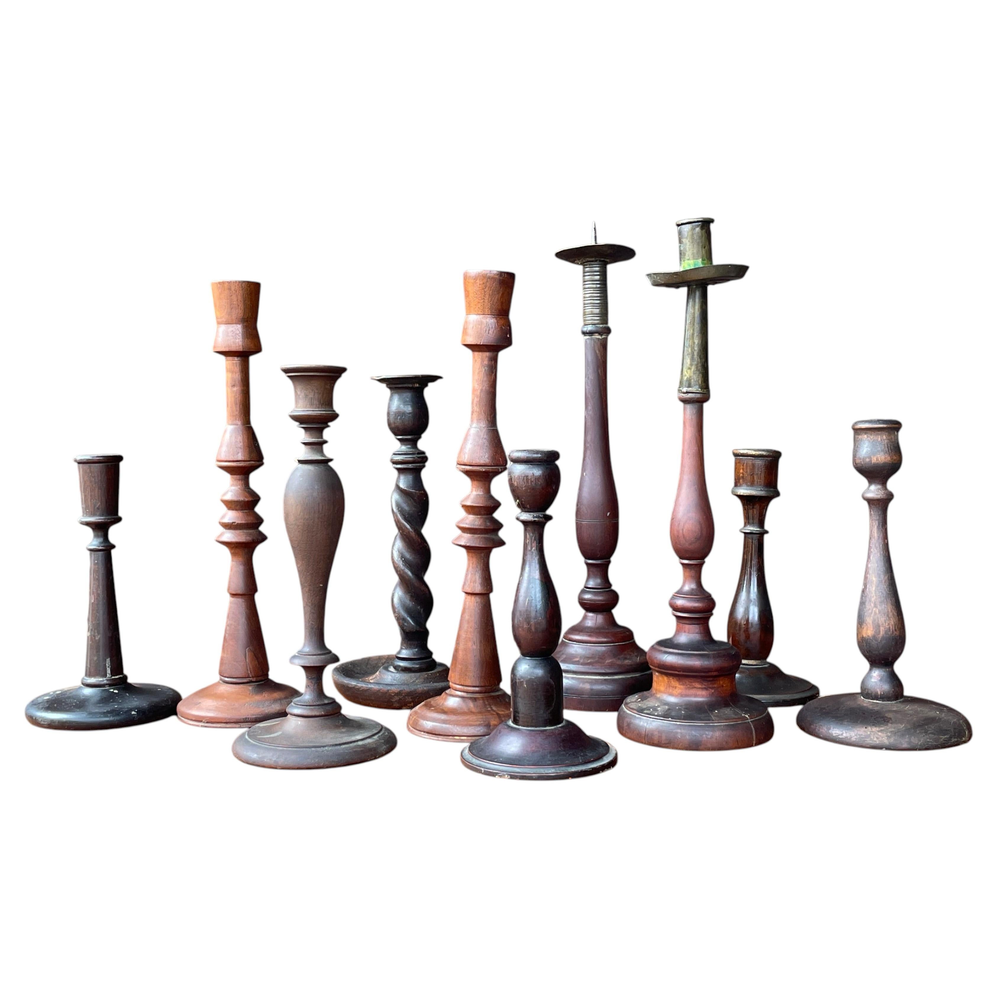 Collezione di candelabri in legno tornito Crumpton, 10