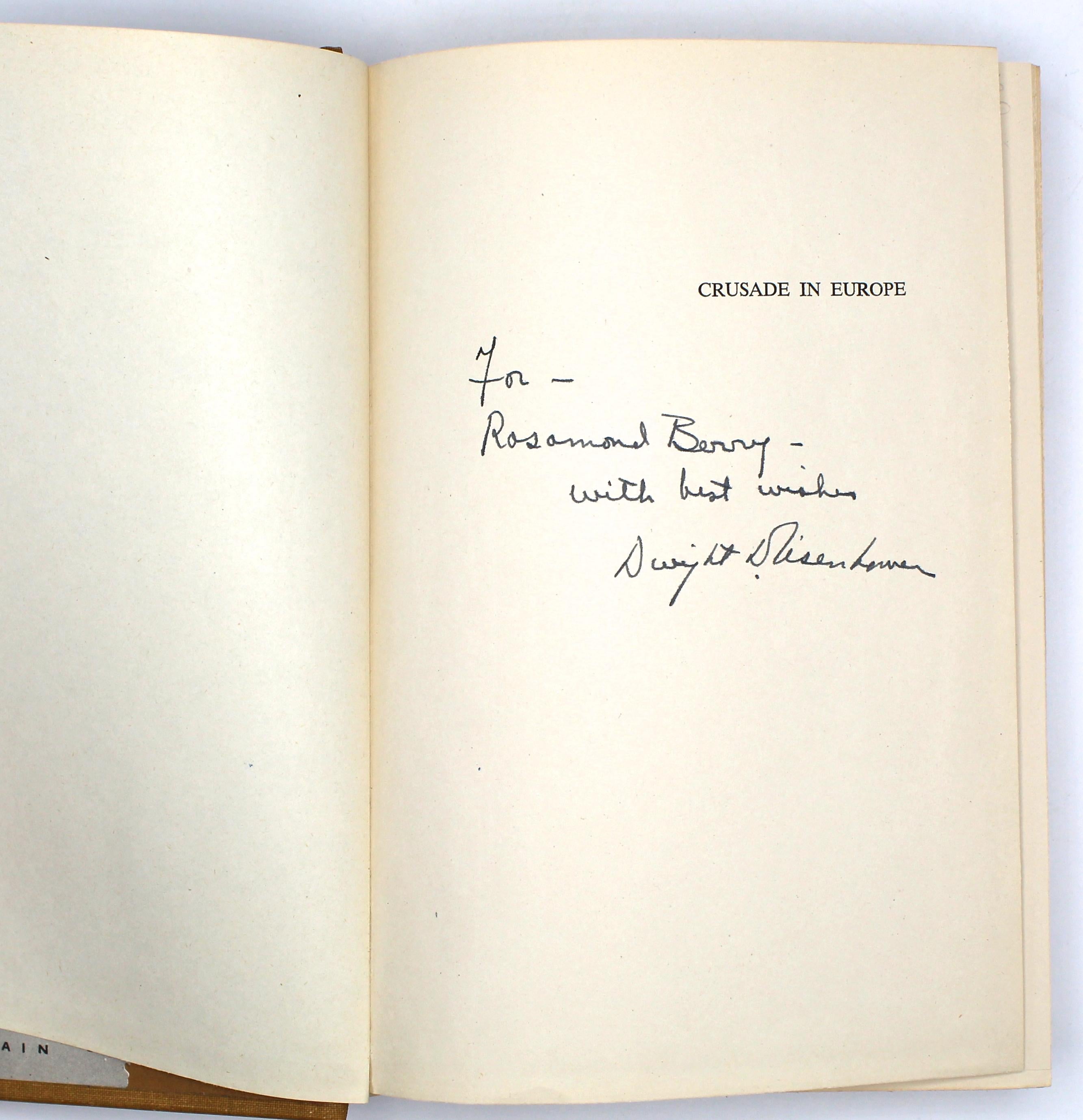 Crusade in Europe, Signed by Dwight D. Eisenhower, First Edition, 1948 In Good Condition In Colorado Springs, CO