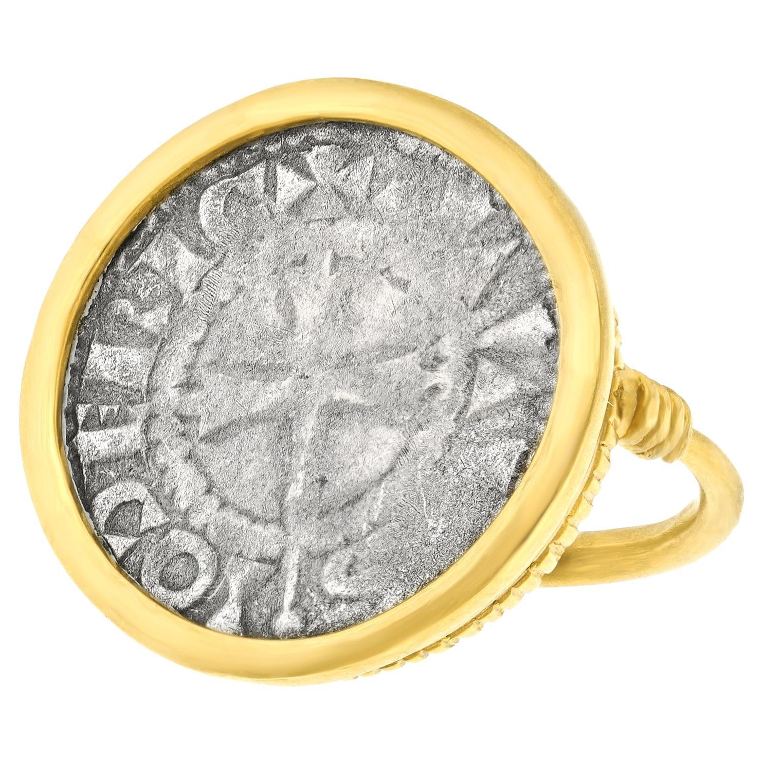 Crusader Silver Penny 22k Ring