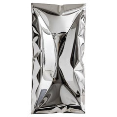 Große Wandkunst „Crush“ aus aufgeladenem Metall, Edelstahl