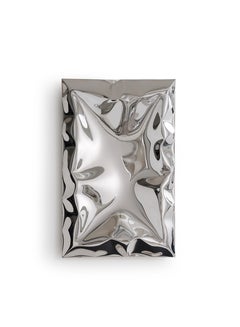 Pièce murale « Crayon » en métal gonflé moyen, acier inoxydable