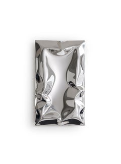 Petite pièce murale en métal gonflé 'Crush', en acier inoxydable