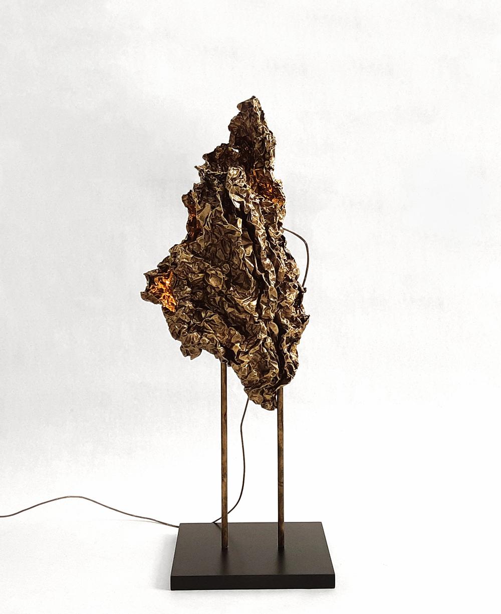 Contemporary Crushed Sculptural Lamp, Isac Elam Kaid