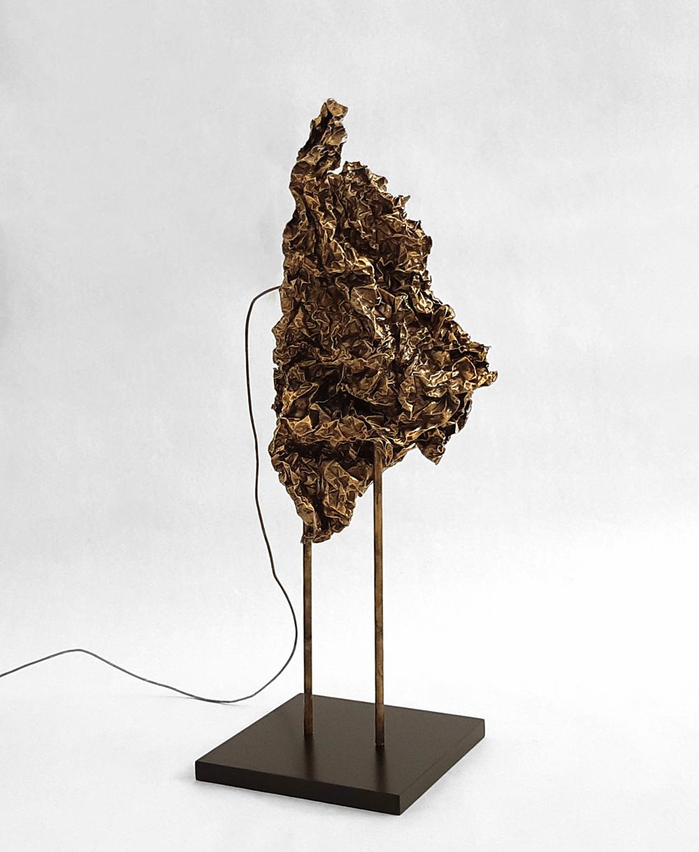 Aluminum Crushed Sculptural Lamp, Isac Elam Kaid