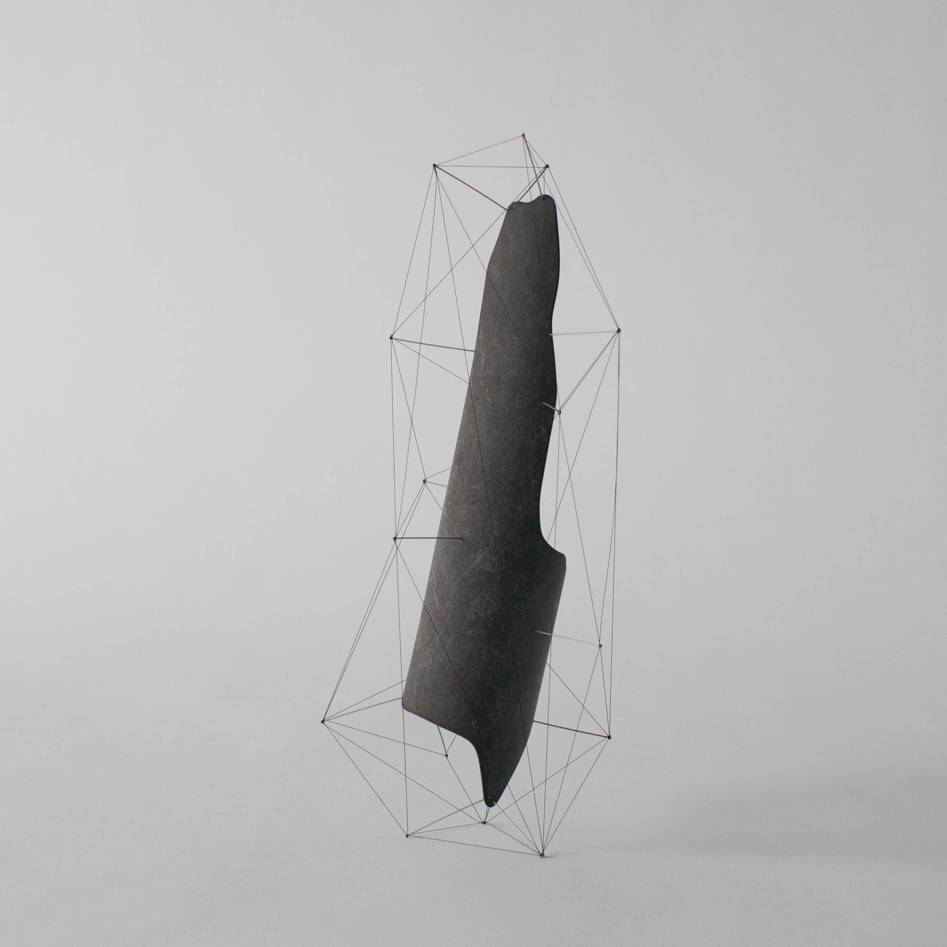 Minimalist Crust of the Polygon 05 Norihiko Terayama Black Plastic Fragment Sculpture