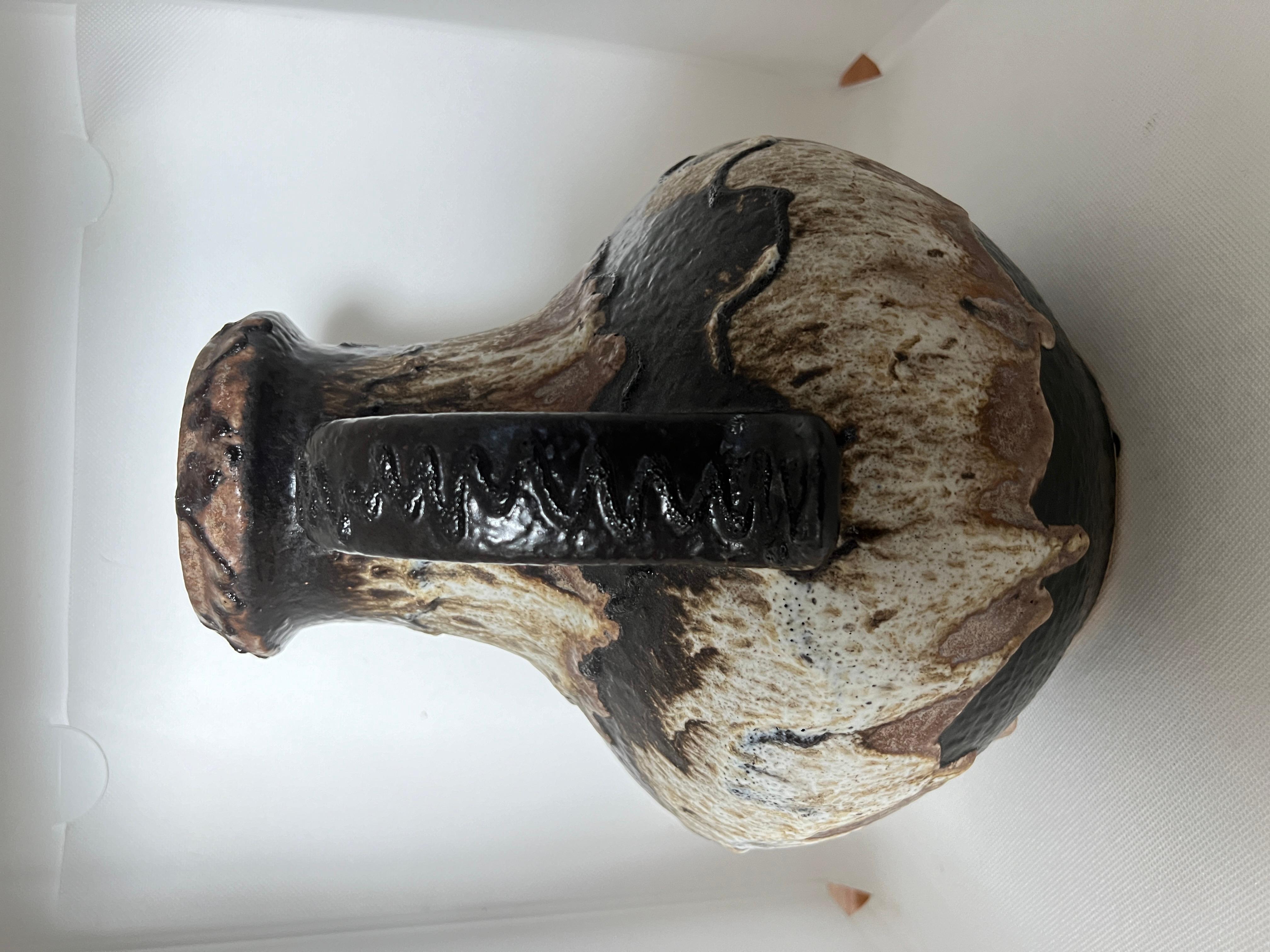 Glazed Crusty German Fat Lava Pitcher Vase, 1960s For Sale