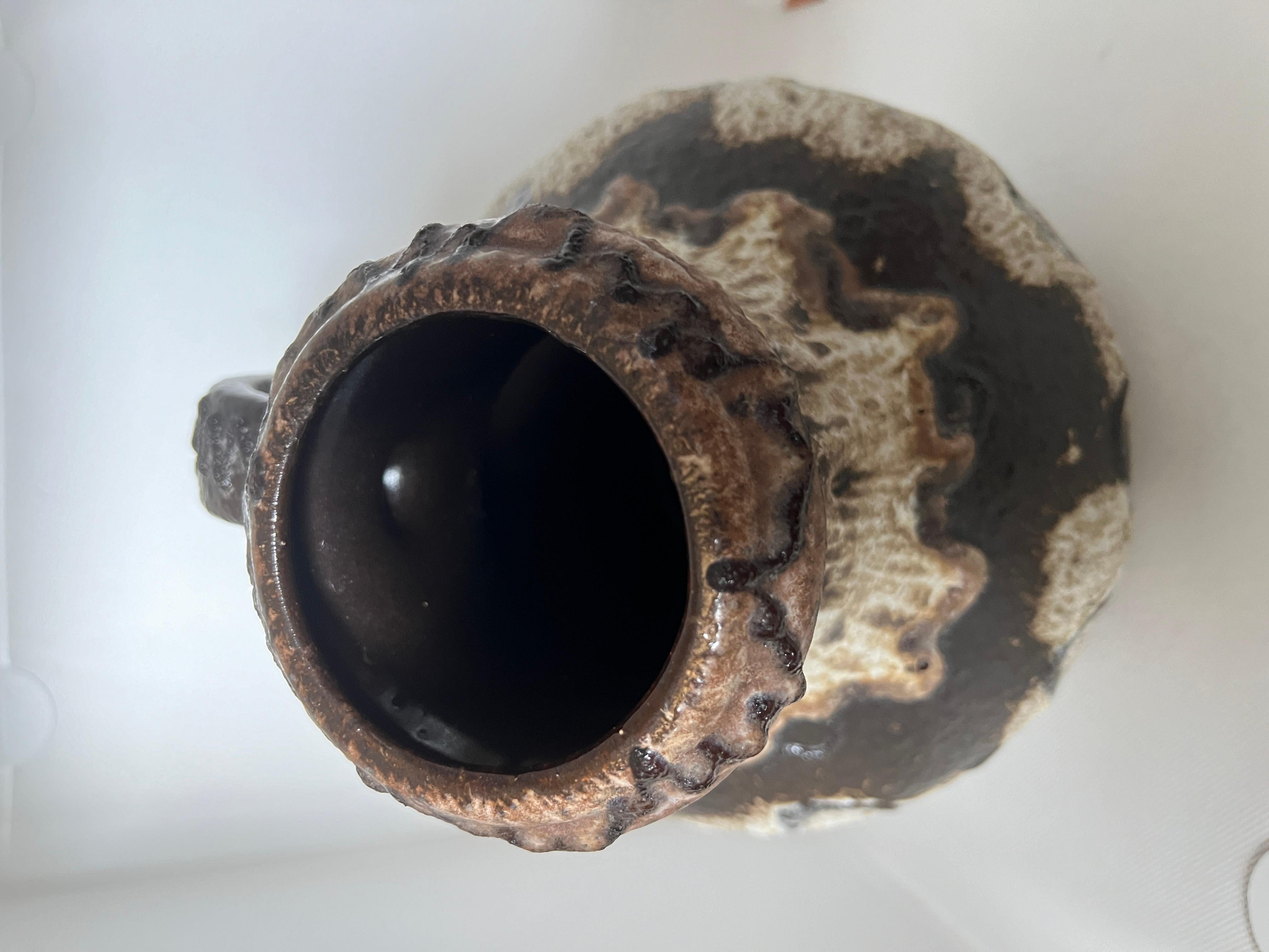 Crusty German Fat Lava Pitcher Vase, 1960s In Good Condition For Sale In Miami Beach, FL