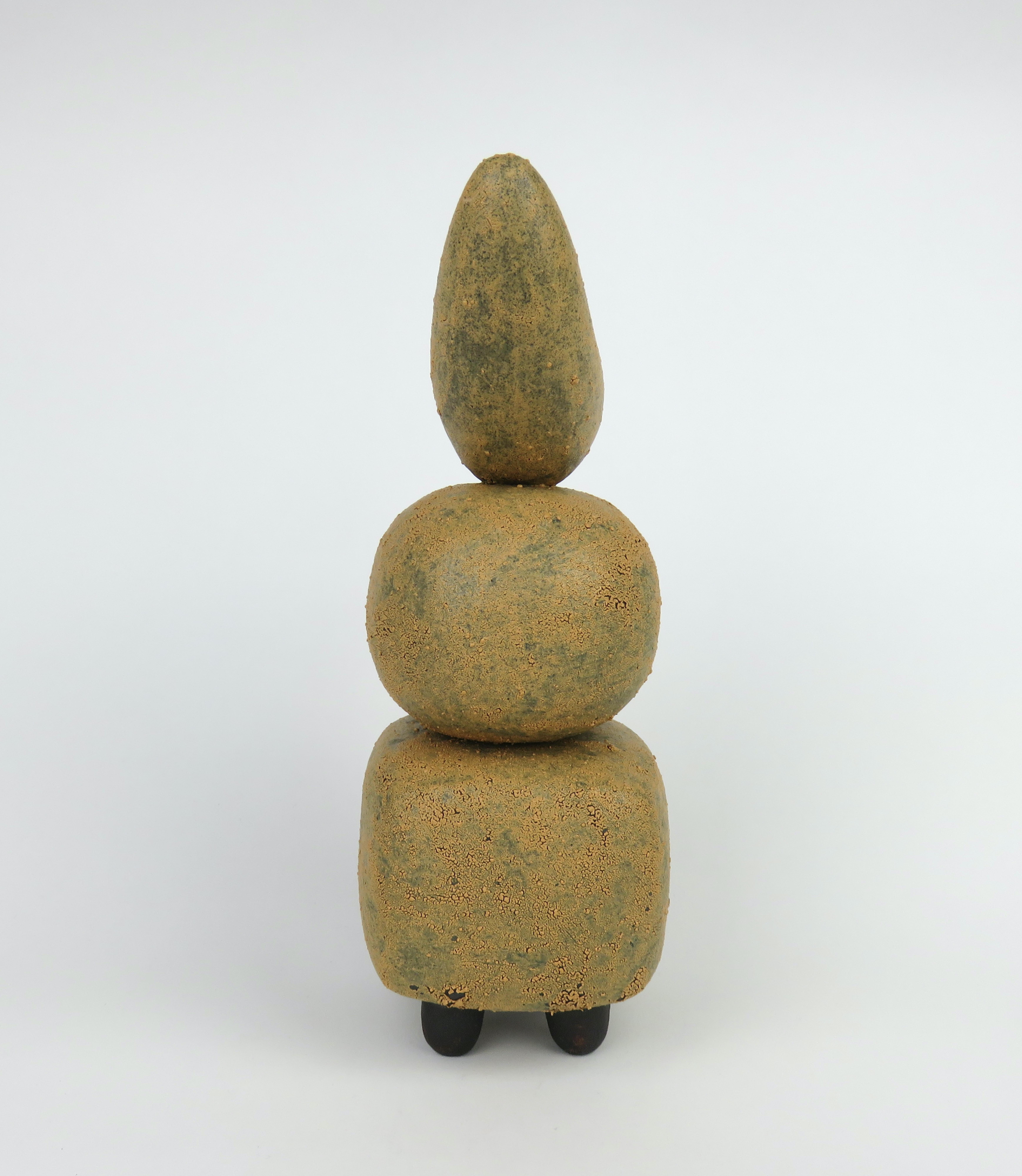 This 3-part crusty yellow-gold hand built ceramic TOTEM is a true gift from the 
