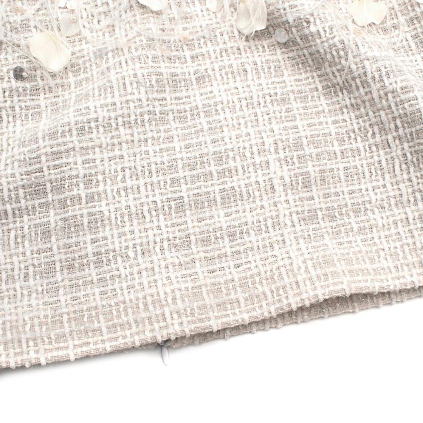 Cruz Bueno Grey Tweed Embellished Skirt & Sleeveless Top - Size XS For Sale 2