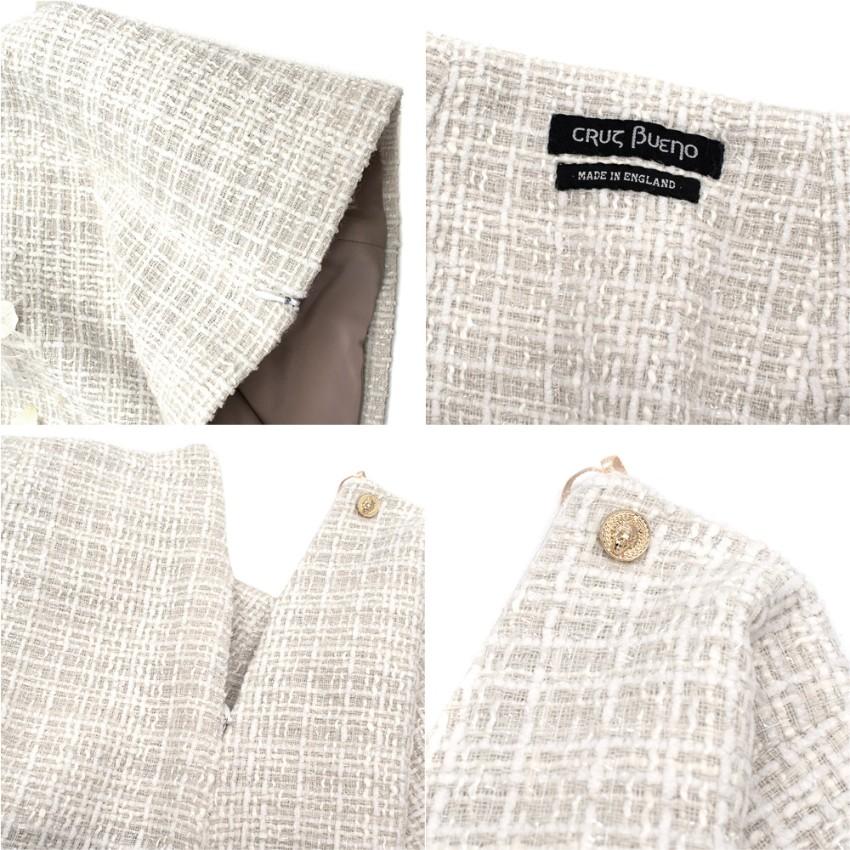 Cruz Bueno Grey Tweed Embellished Skirt & Sleeveless Top - Size XS For Sale 3