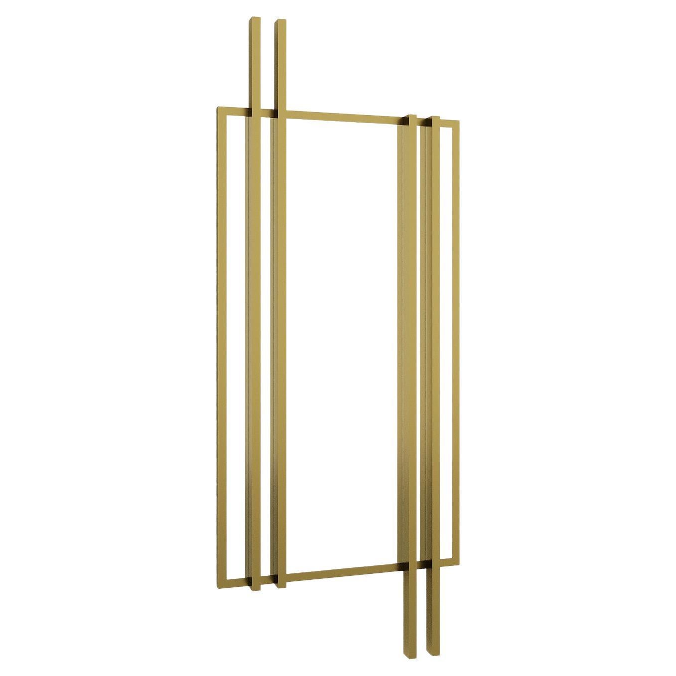 CRUZADO Mirror in matte brass color frame For Sale