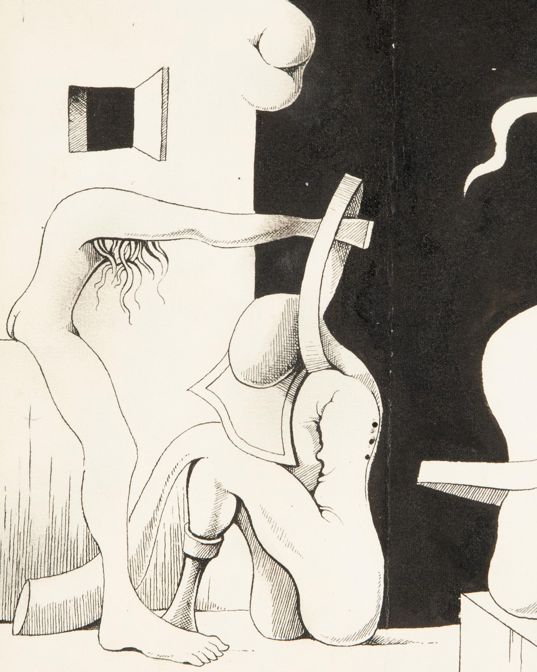 Cruzeiro Seixas (1920–2020) Untitled-  Ink on Paper
Signed by the artist
Portugal, ca. mid-to-late 20th century
Dimensions: 24 x 23.7 cm (9.4 x 9.3 in)
Framed: Custom frame with museum-quality mat and anti-reflective glass

This exquisite black ink