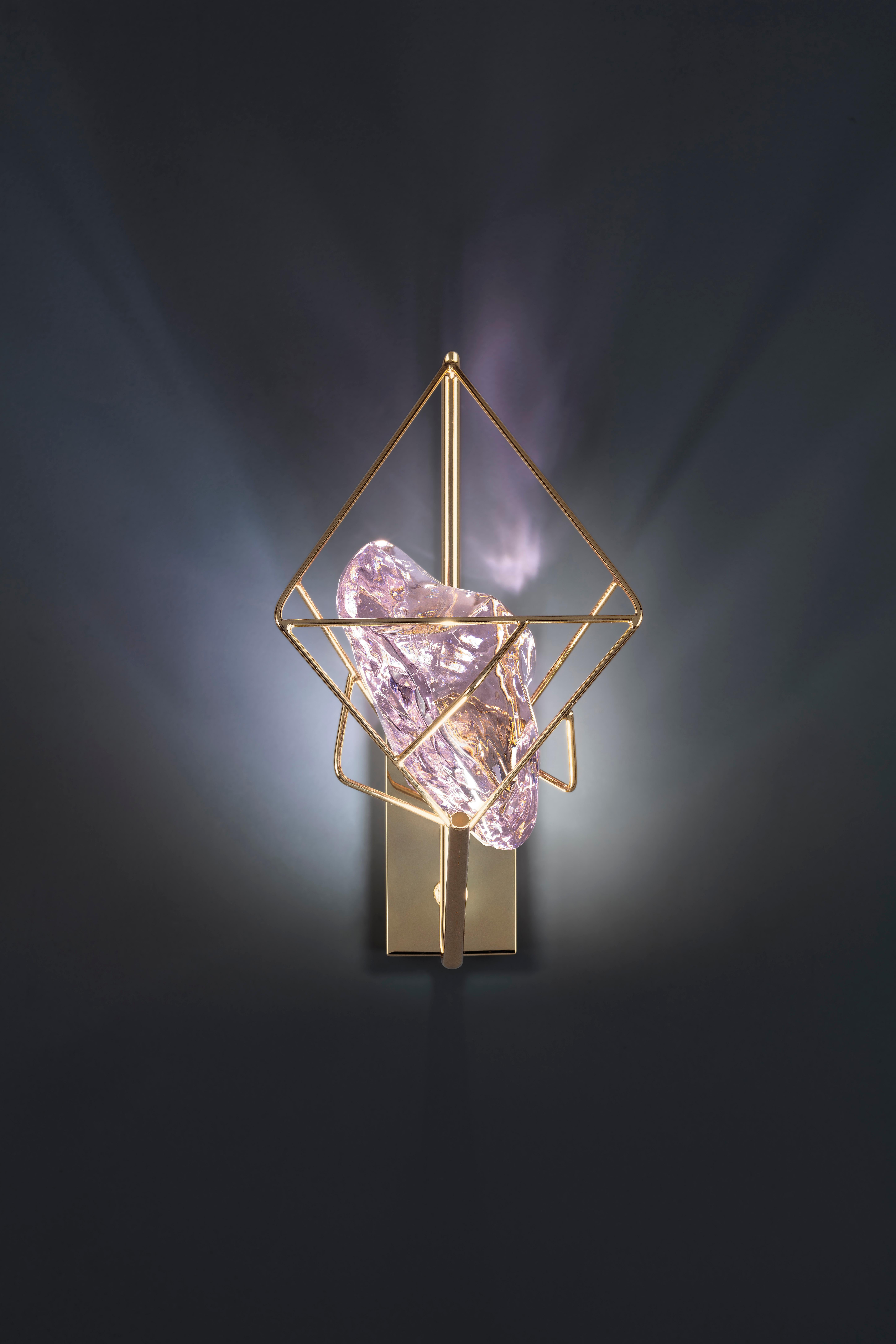 Post-Modern Cryrock Wall Lamp by Euroluce Lampadari For Sale