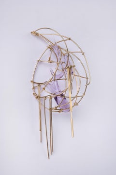 Crysalia 05 Earring in Gold-Plated Bronze, Steel & Glass by Syene Bernal Luna