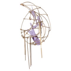 Crysalia 05 Earring in Gold-Plated Bronze, Steel & Glass by Syene Bernal Luna