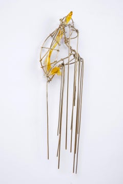 Crysalia 06 Earring in Gold-Plated Bronze, Steel & Glass by Syene Bernal Luna