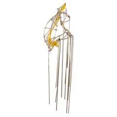 Crysalia 06 Earring in Gold-Plated Bronze, Steel & Glass by Syene Bernal Luna