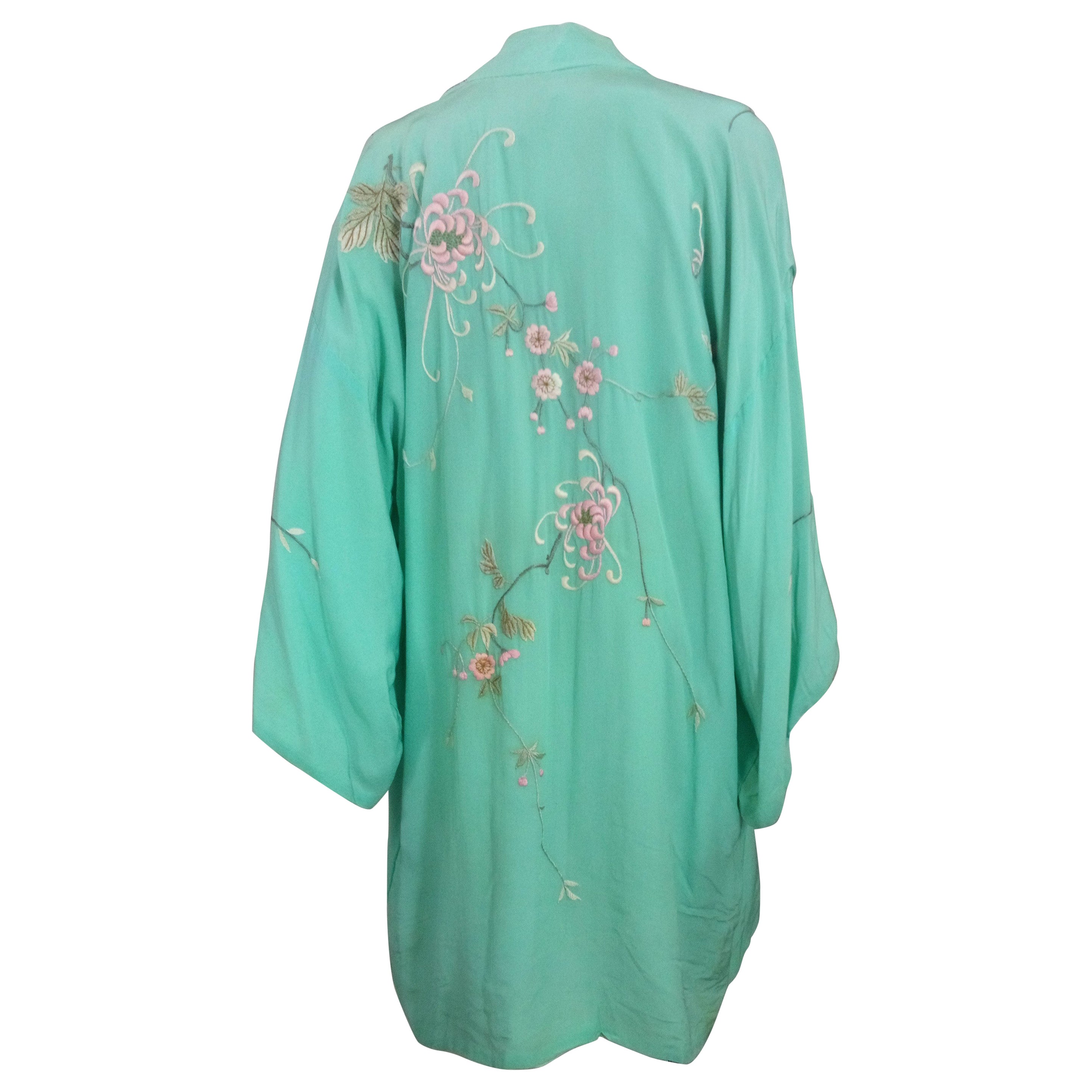 Crysanthemum Embroidered Silk Kimono