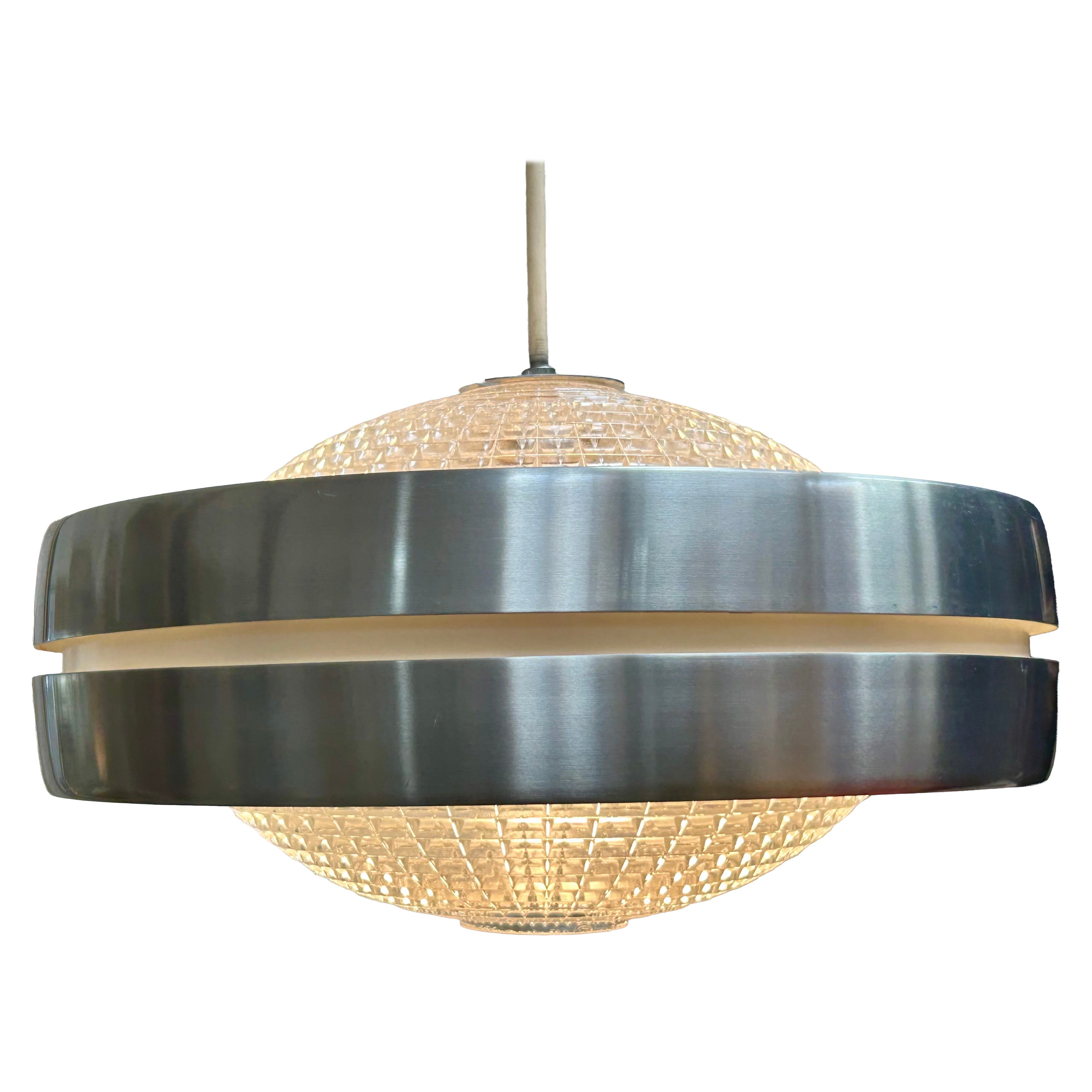Pendentif soucoupe en cristal + aluminium Raak Amsterdam en vente